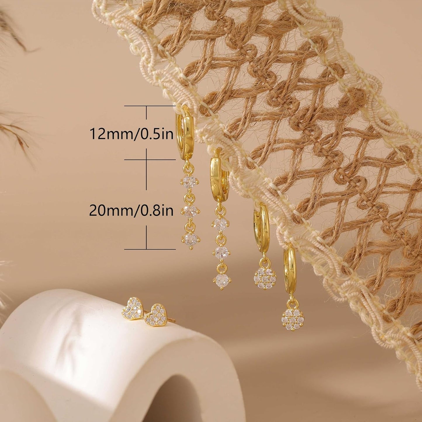 14K Gold Plated Butterfly Dangle Earrings for Women - Dainty, Trendy, CZ Drop Earrings - Simple Long Dangling Jewelry