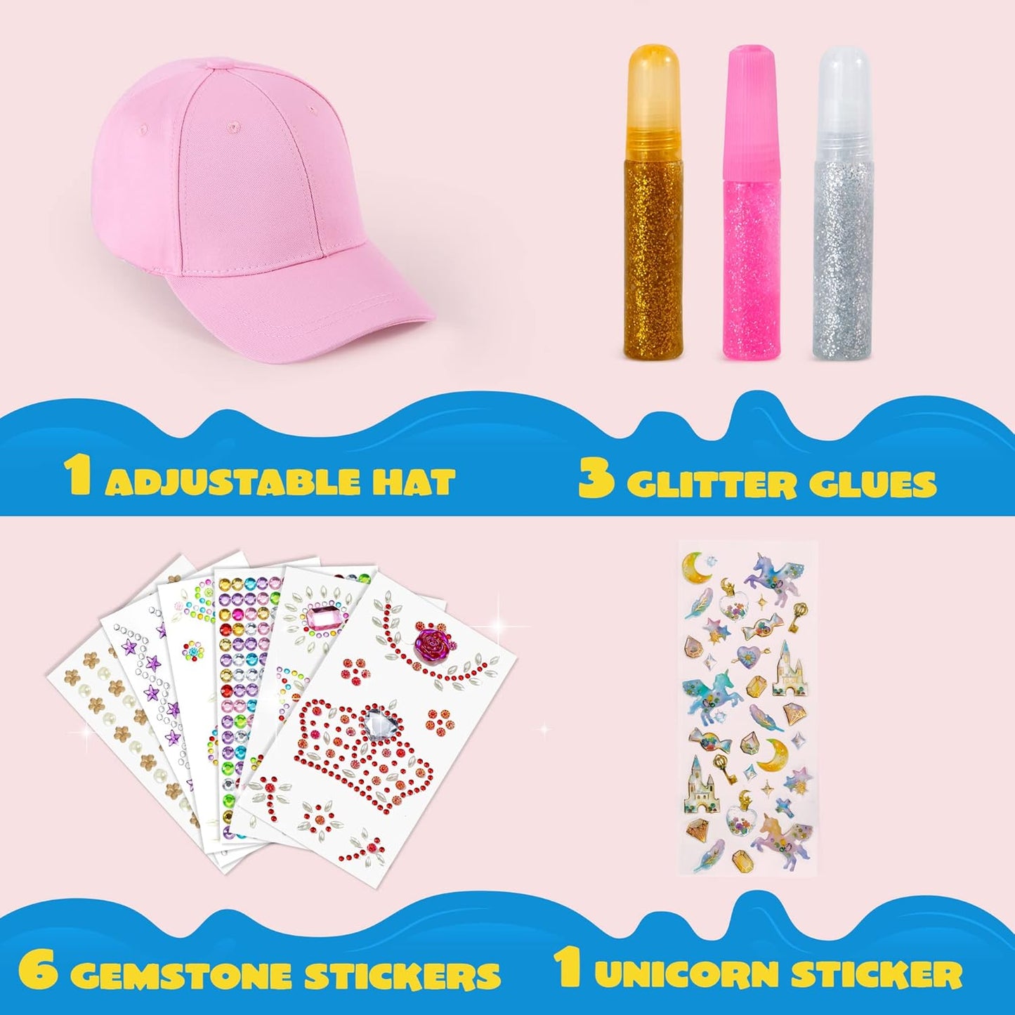 Kits Decorate Your Own Baseball Cap with 7 Sheets Gems  Fun Creative DIY Toys for Girls