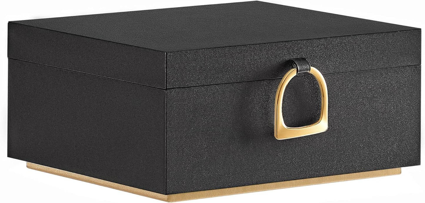 2-Layer Jewelry Box, Jewelry Organizer with Handle, Removable Jewelry Tray, Jewelry Storage, Floating Effect, White