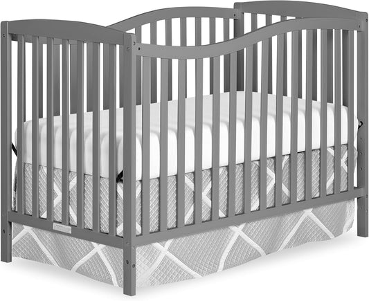 5-in-1 Convertible Full-Size Baby Crib in, Pinewood, 4 Mattress Heights, Converts to Toddler, Day & Full-Size Bed