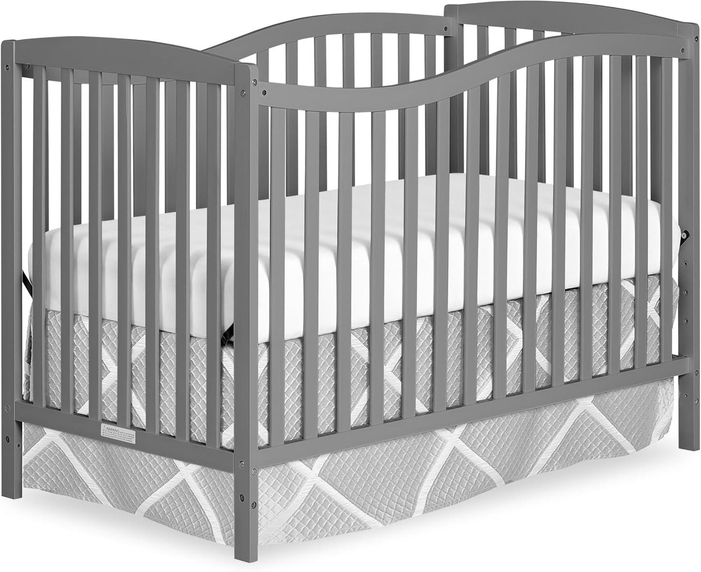 5-in-1 Convertible Full-Size Baby Crib in, Pinewood, 4 Mattress Heights, Converts to Toddler, Day & Full-Size Bed