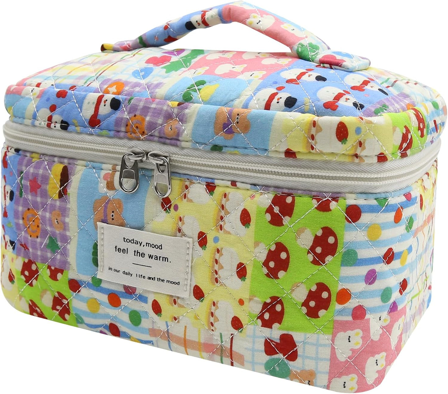 Large Makeup Bag, Cute Cosmetic Bag for Women Girls, Floral Coquette Aesthetic Toiletry Bag, Travel Make Up Organizer Bag (BDLH)