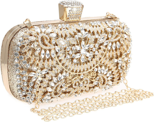 Sparkly Rhinestone Crystal Clutch Bag Glitter Sequin Bridal Purse Evening Handbag for Wedding Party Prom