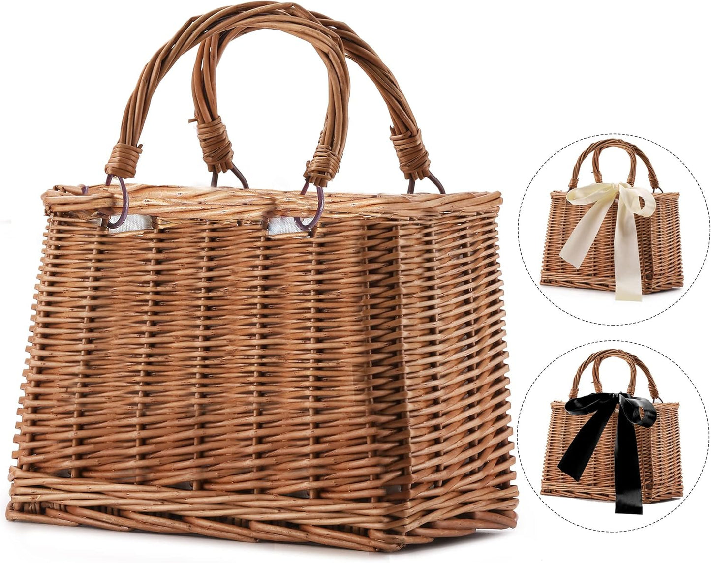 Straw Beach Bags For Women Summer Clutch Rattan Woven Wicker Purse Crochet Tote
