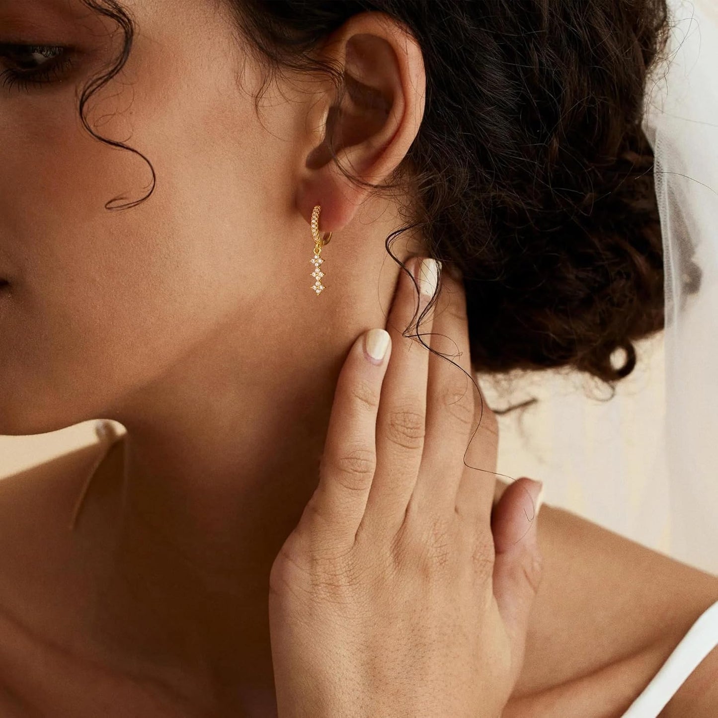Dangle Earrings for Women 14K Gold Plated Dangly Dangling Earrings Dainty Trendy Drop Hypoallergenic Square