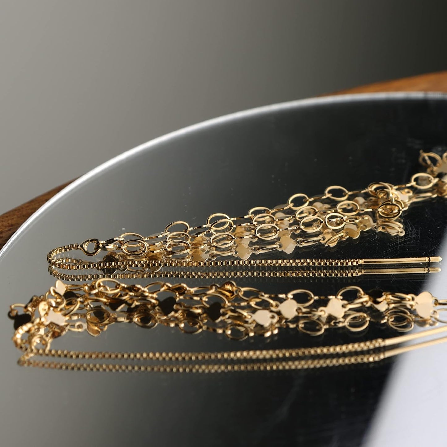 Sonateomber Gold Long Chain Threader Earrings for Women - Fashion Statement Drop Dangle Thread Earrings Jewelry Gift