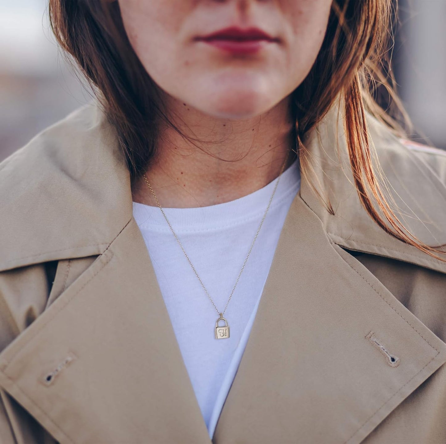 Dainty Initial Necklace: 18K Gold Plated Letter Padlock Pendant - Minimalist Personalized Jewelry for Her