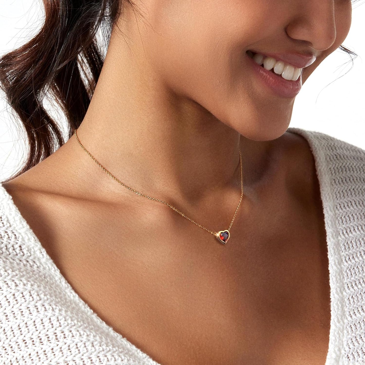 18K Gold/Silver Plated Tiny Love Heart Choker Necklace For Women And Girls - Dainty Valentine's Day Gift