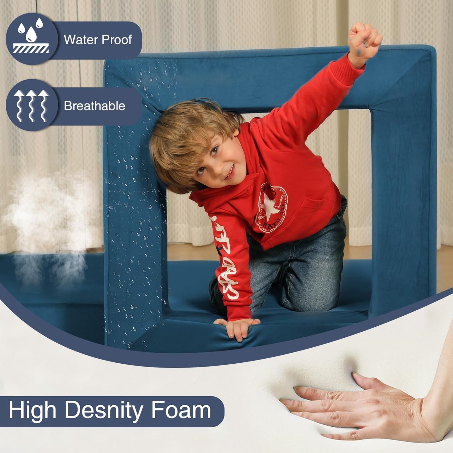 22Pcs Modular Kids Sectional - Kids Couch for Playroom Bedroom Living Rooms Toddler Sofa for Inspiring Child Creativity