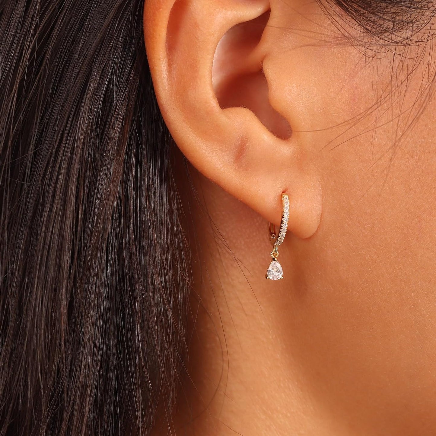 Freekiss 3 Pairs Gold Hoop Earrings Set: Dainty Stud Earrings Trendy Small 14K Gold Plated Hypoallergenic Dangle Cartilage
