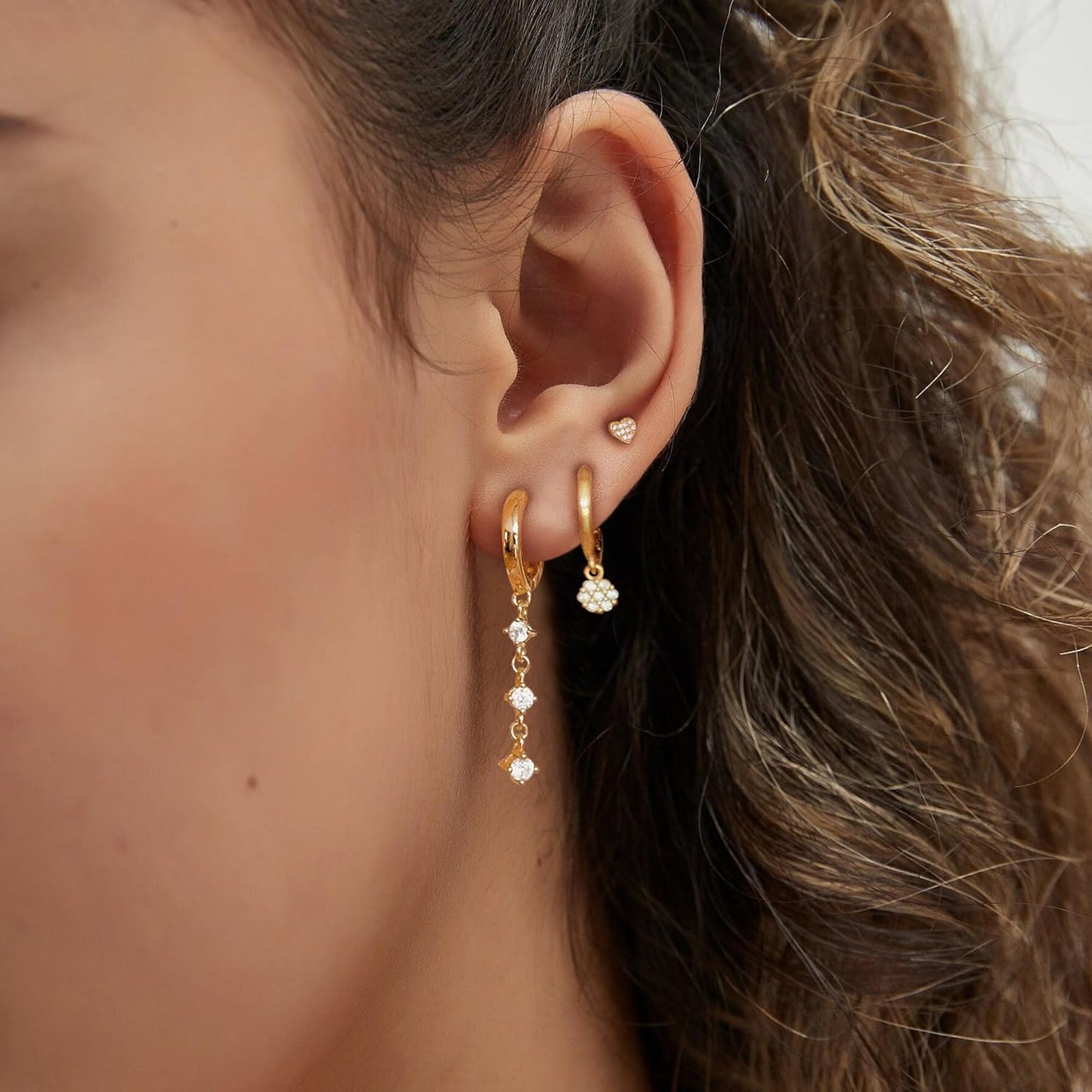 14K Gold Plated Butterfly Dangle Earrings for Women - Dainty, Trendy, CZ Drop Earrings - Simple Long Dangling Jewelry