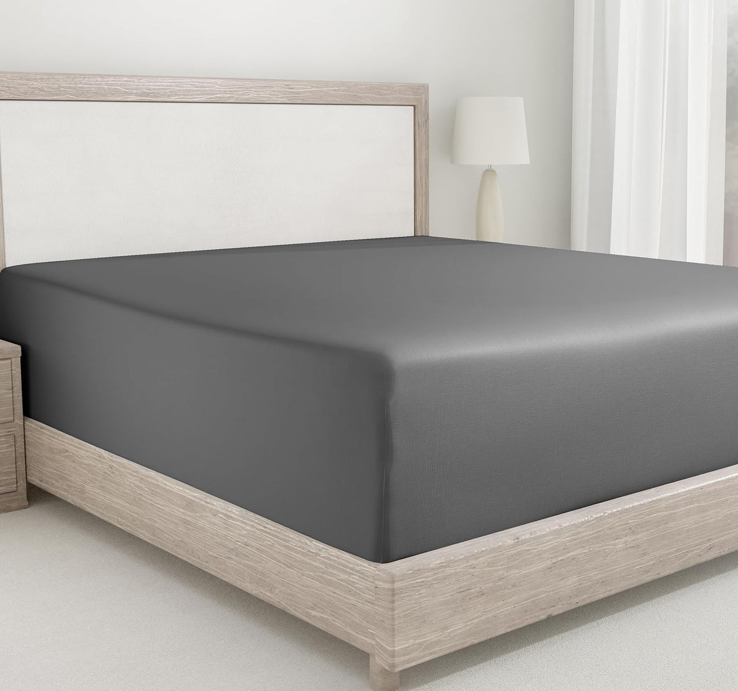 Queen Fitted Sheet Only -  Cotton 400 Thread Count Sateen, Deep Pocket Fitted Sheet Queen