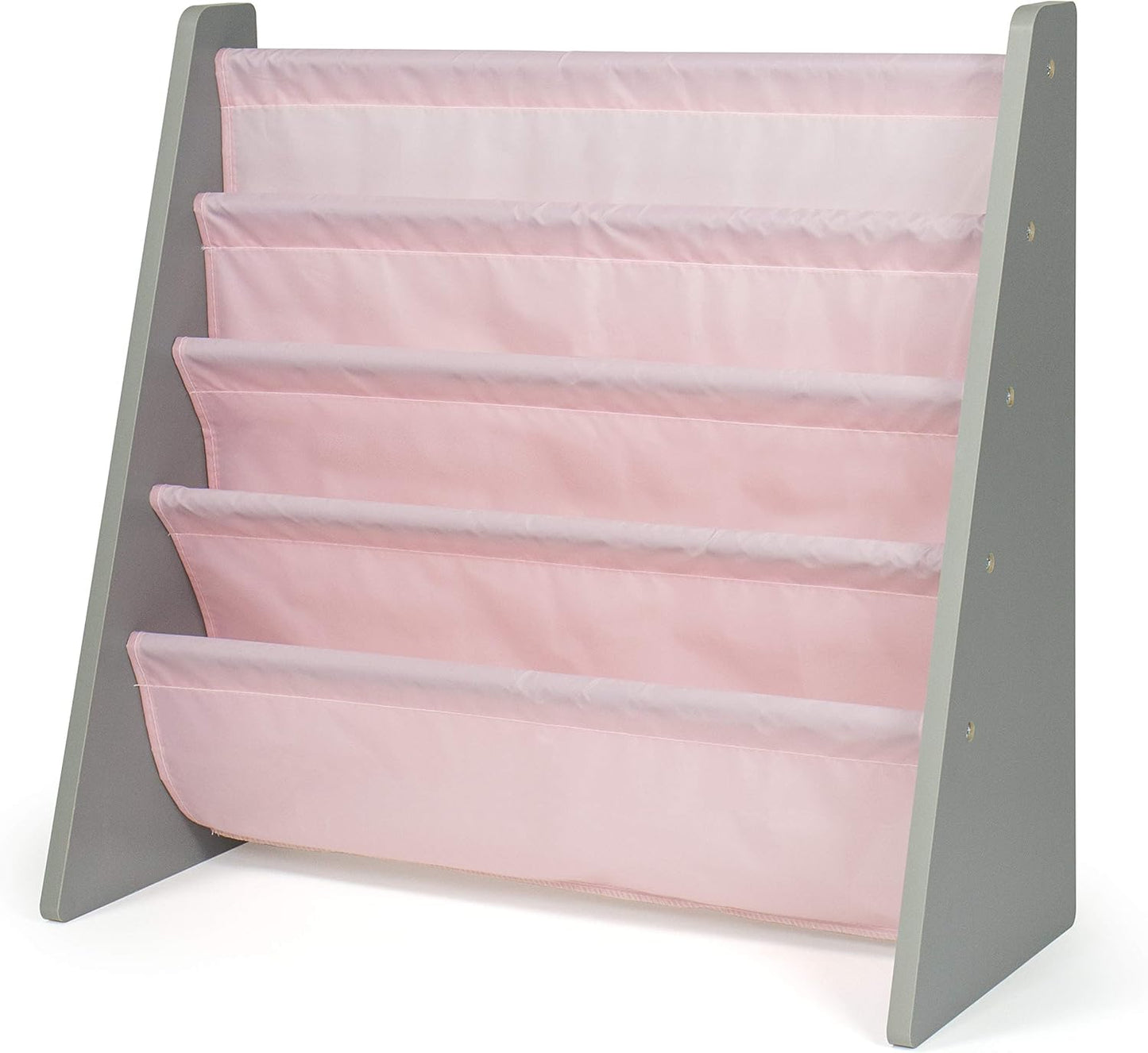 4-Tier  Bookshelf,  Wood/White - Premium Book Shelf   Rooms with Four Deep Pockets