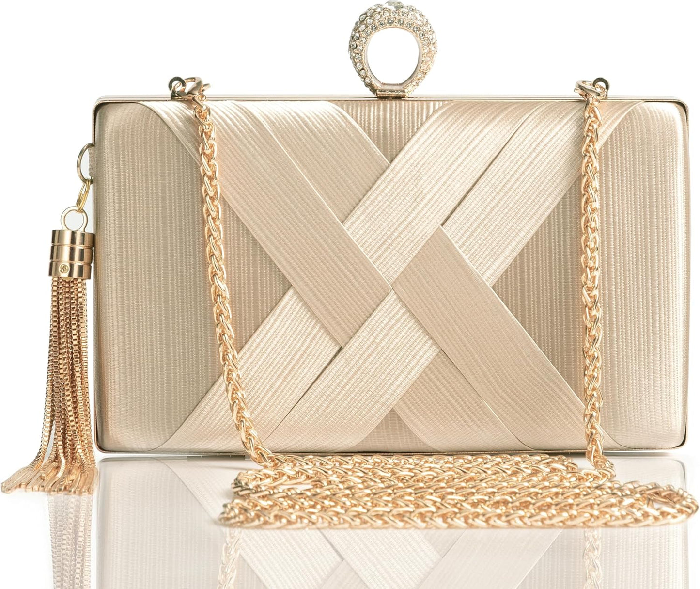 Clutch Purses for Women - Evening Bag Tassel Pendant Clutch for Bride Party Prom Wedding