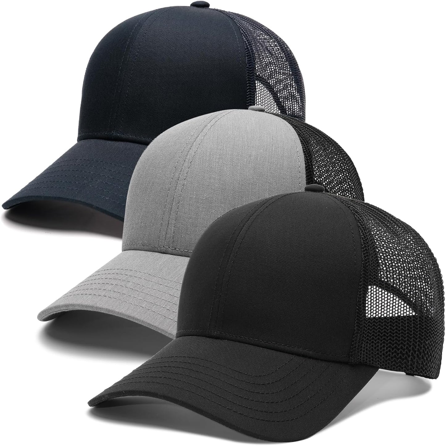 Mens Trucker Hat Structured Mesh Baseball Cap Adjustable Classic Mens Hat