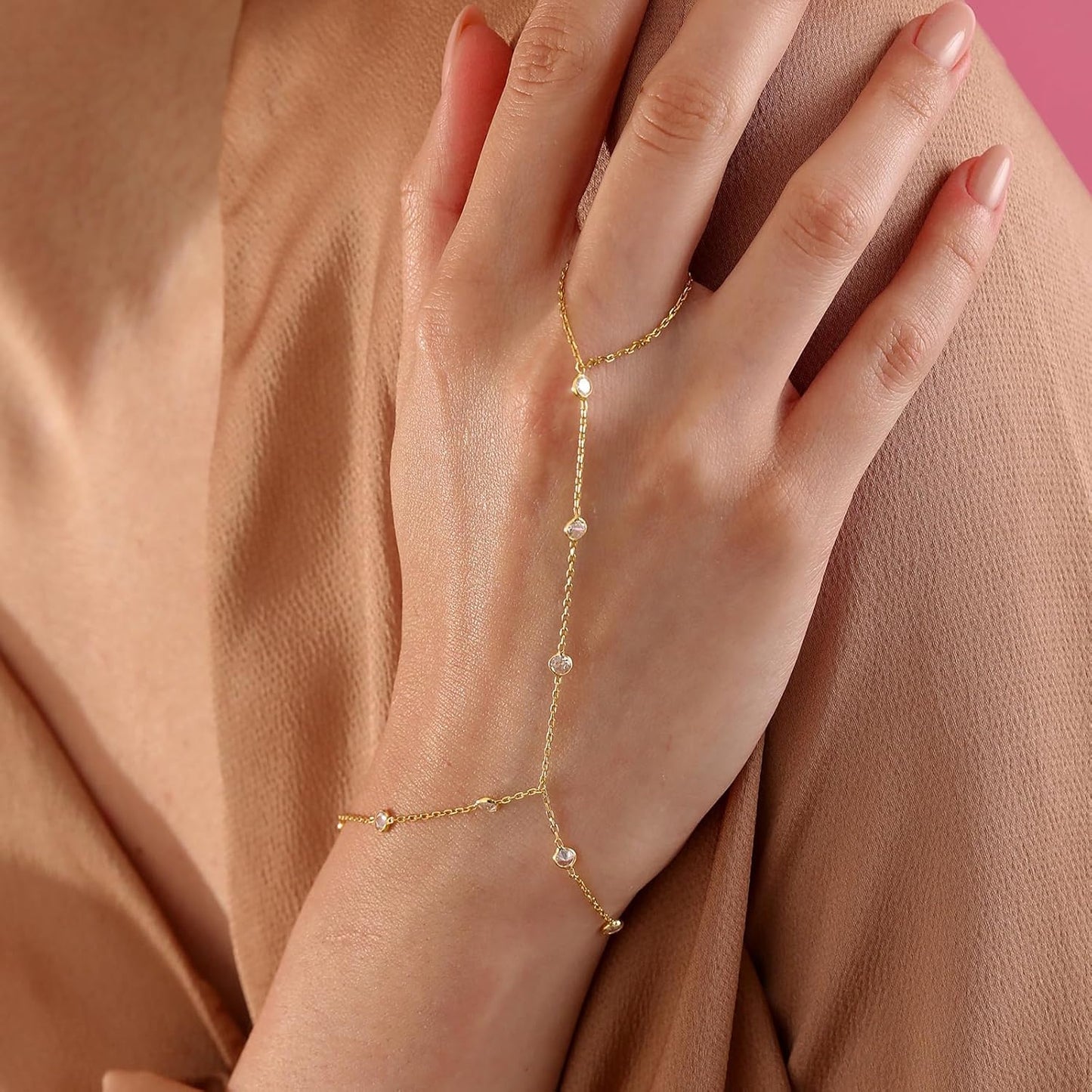 Gold Bracelets for Women, 14K Dainty Gold Plated Stackable Bracelets for Women Trendy Waterproof CZ Tennis Bracelet Set