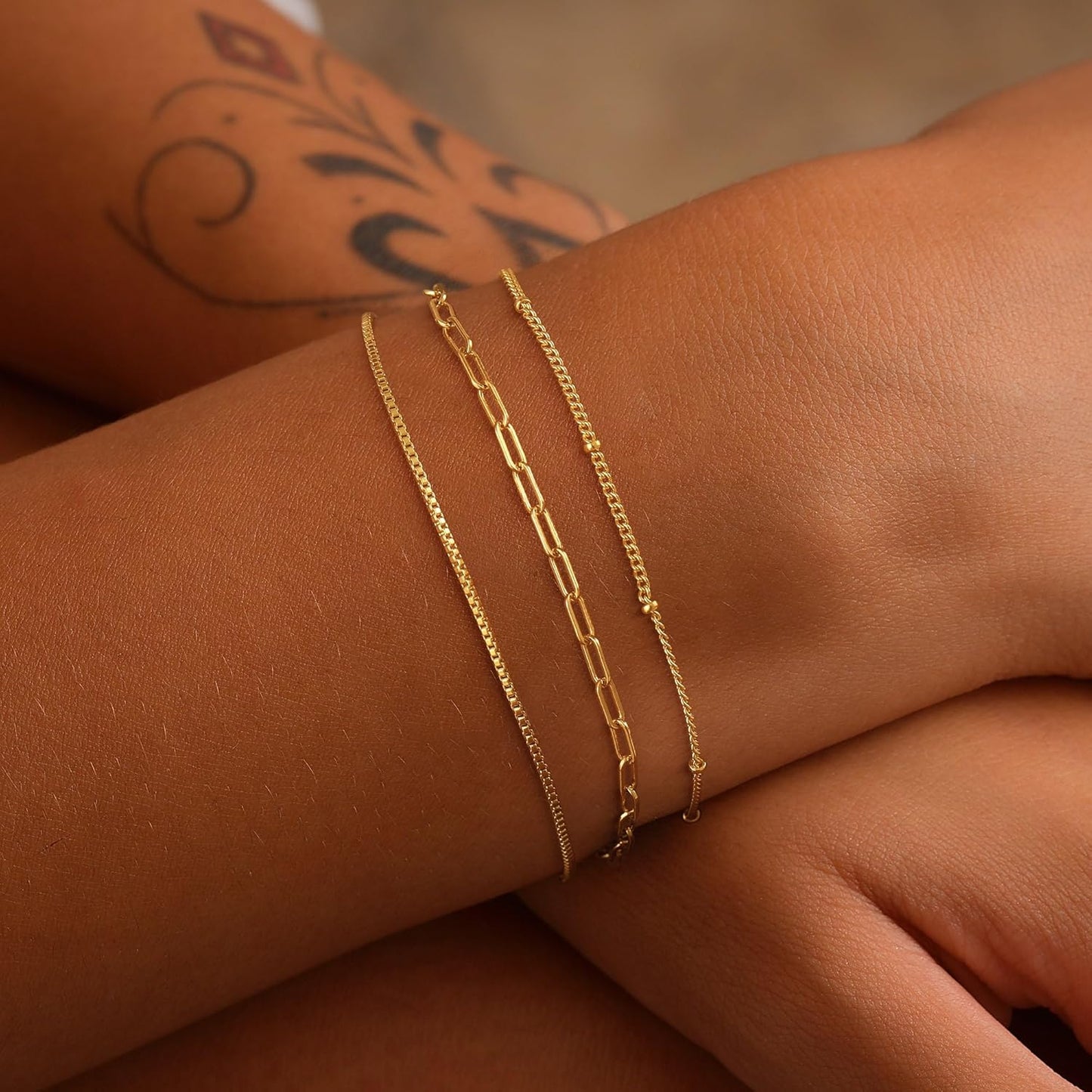 Gold Bracelets for Women Non Tarnish, 14K Gold Plated Chunky Cuff Bracelet Gold Bangles Bracelet for Women Trendy