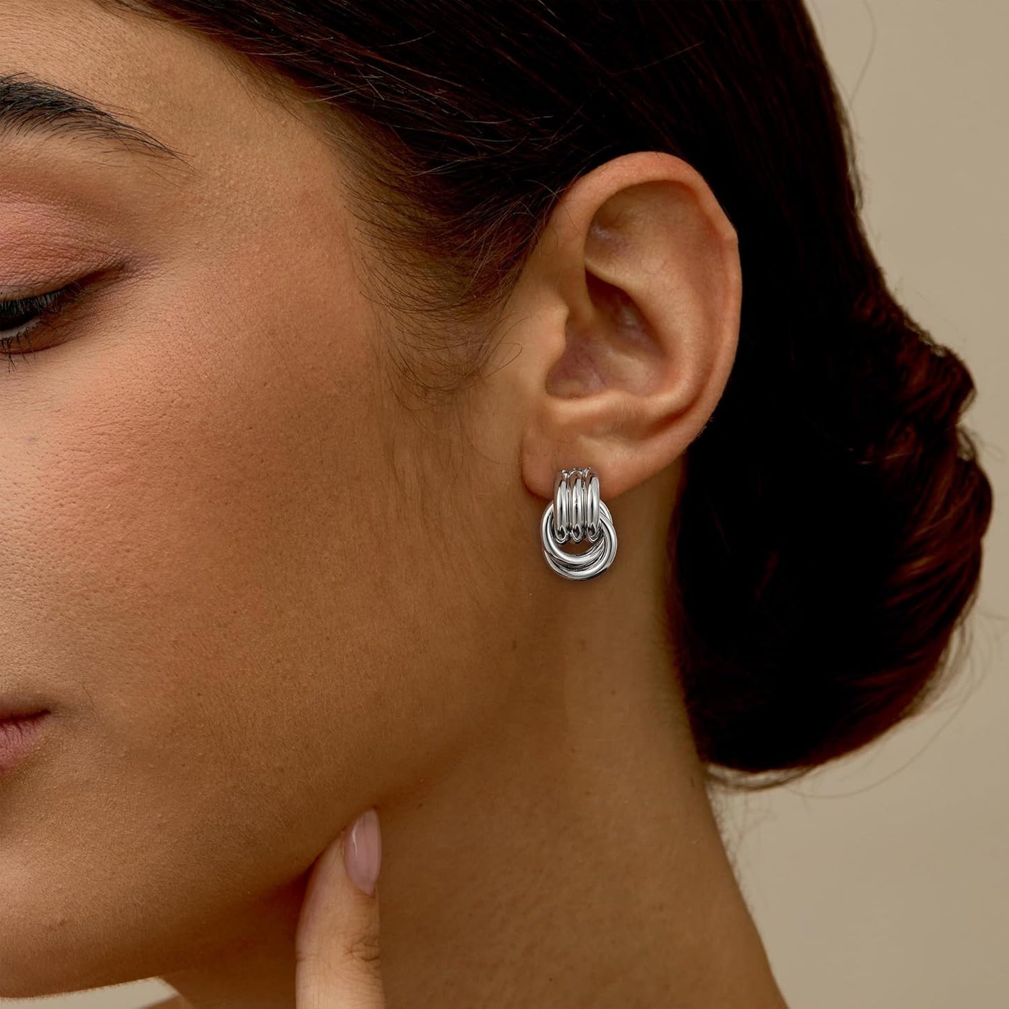 Trendy Gold Plated Knot Earrings for Women Chunky Statement Drop Dangle Earrings Lightweight Fashion Accessories Gold Jewelry