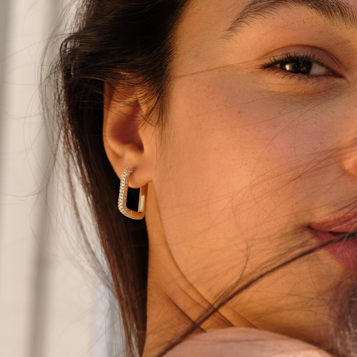 Cubic Zirconia Huggie Earrings 14k Gold Plated Tiny Earrings Small Huggie Hoop Earrings Simple Lightweight Hoops Gift for Women