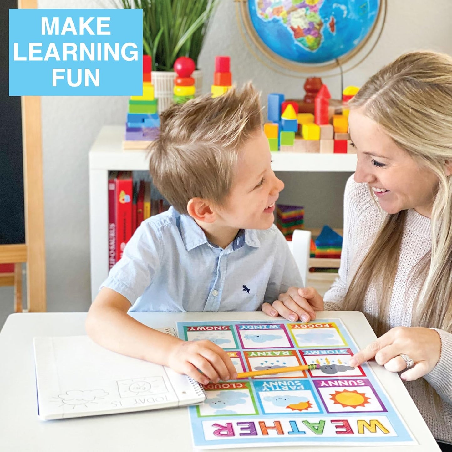 OMOMMD 16 Educational Posters for Toddlers 1-3 - Learning Poster for Kids Ages 3-5, Alphabet Chart Playroom Homeschool Daycare & Classroom Decor, Kindergarten & Preschool Classroom Must Haves