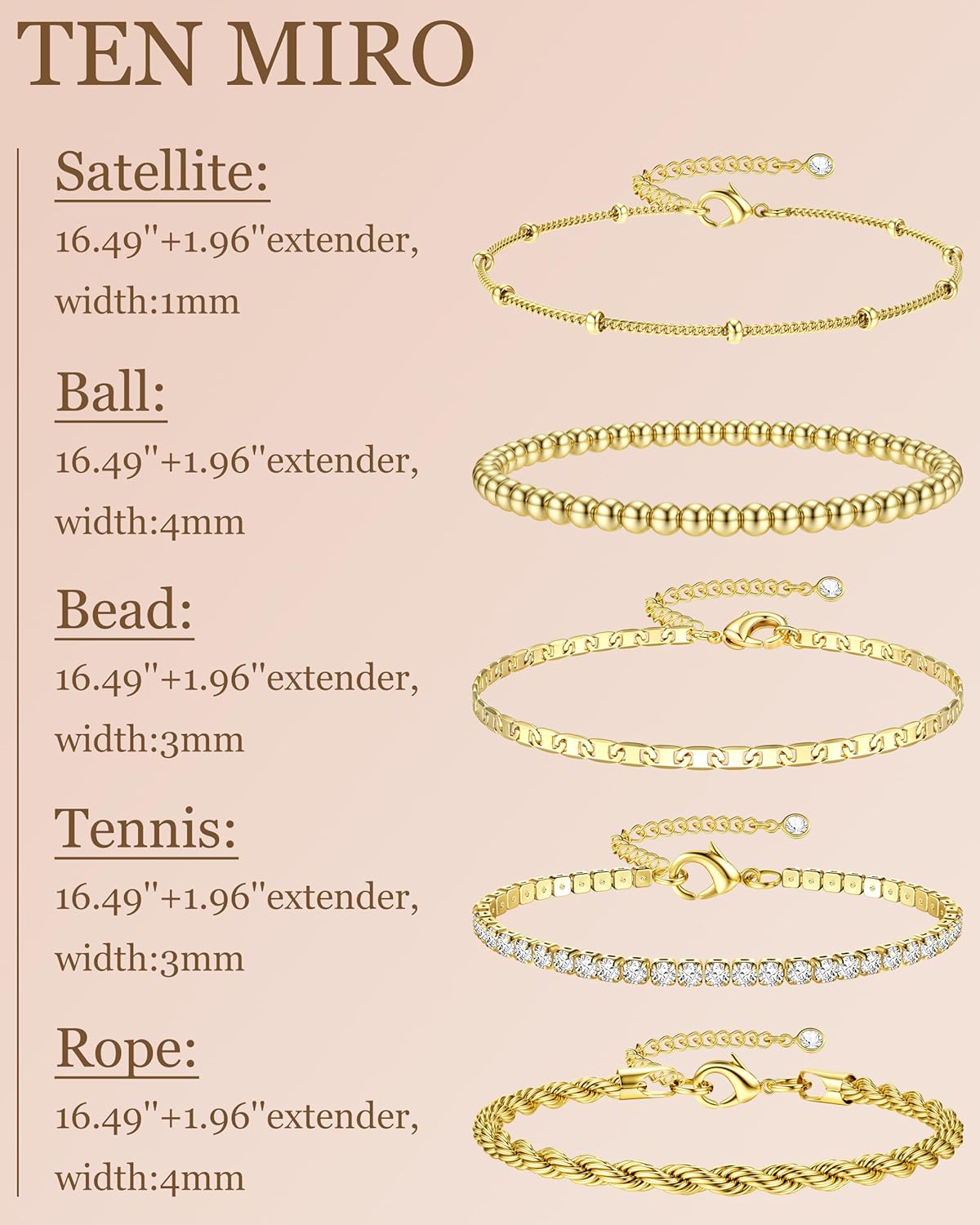 14k Chunky Gold Bracelets for Women Non Tarnish, Womens Gold Bracelet Stack Layered Chunky Chain Bracelets Waterproof Link