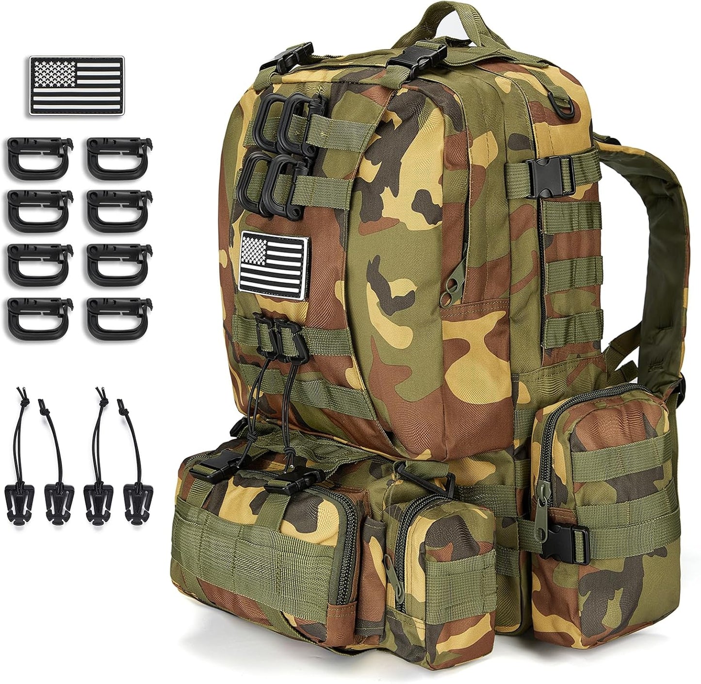 Large Military Tactical Backpack for Men, 40-50L Backpacks for Women, with Molle System