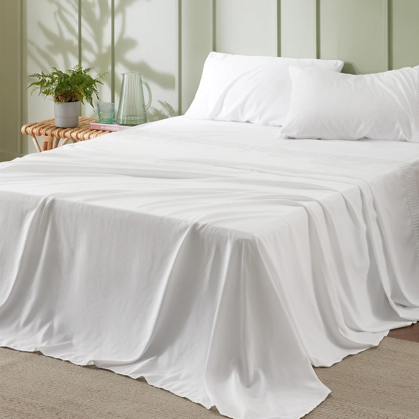 Queen Sheet Set - 4 count Soft Queen Size Sheets - Breathable & Cooling - Hotel Luxury