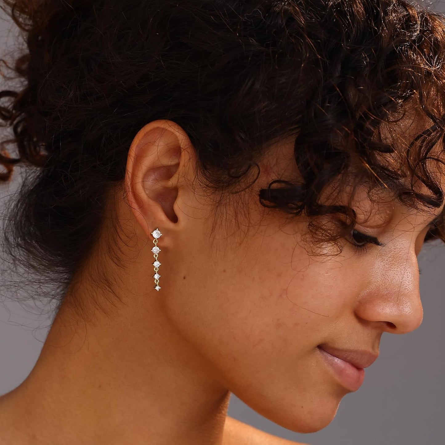 14K Gold Plated Butterfly Dangle Earrings for Women - Dainty, Trendy, CZ Drop Earrings - Simple Long Dangling Jewelry
