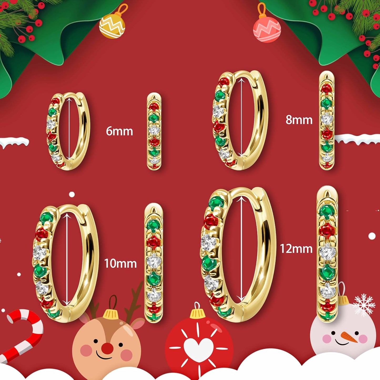Small Gold Huggie Hoop Earrings Set for Women Men Hypoallergenic 14K Plated Stack Cartilage Earrings, Multiple Piercing