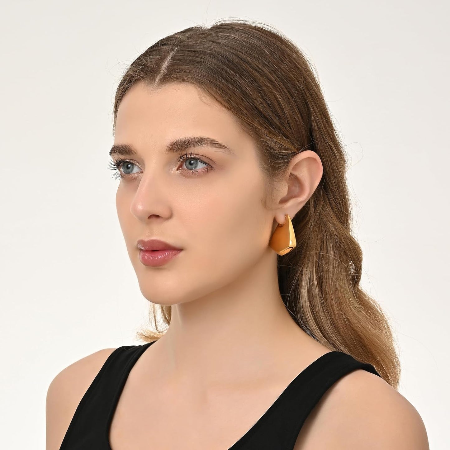 Trendy Gold Plated Knot Earrings for Women Chunky Statement Drop Dangle Earrings Lightweight Fashion Accessories Gold Jewelry