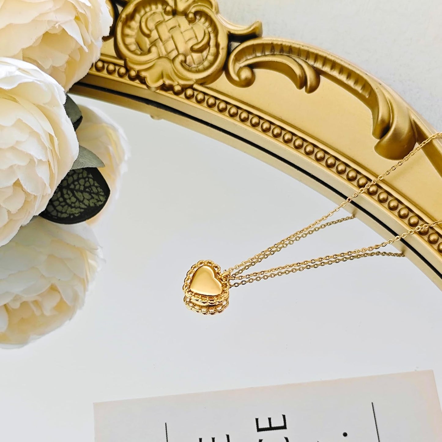 "Tiny Heart Necklace - 18k Gold/Silver Plated Dainty Love Pendant Choker, Valentines Gift For Women Girls Teens"