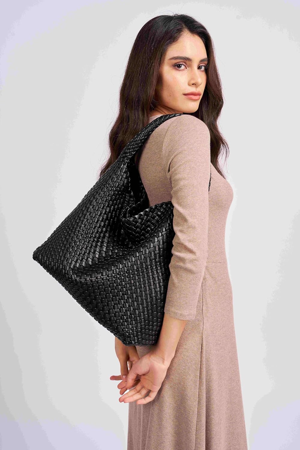 Large Woven Tote Bag for Women Weave Purse Woven Leather Handbag