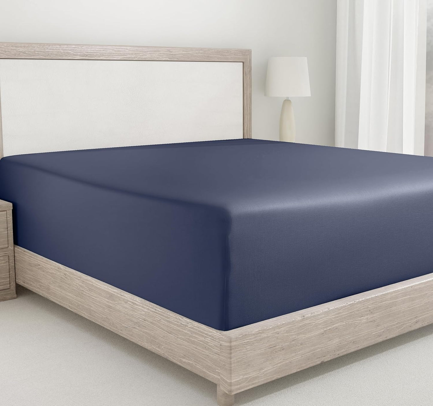 Queen Fitted Sheet Only -  Cotton 400 Thread Count Sateen, Deep Pocket Fitted Sheet Queen