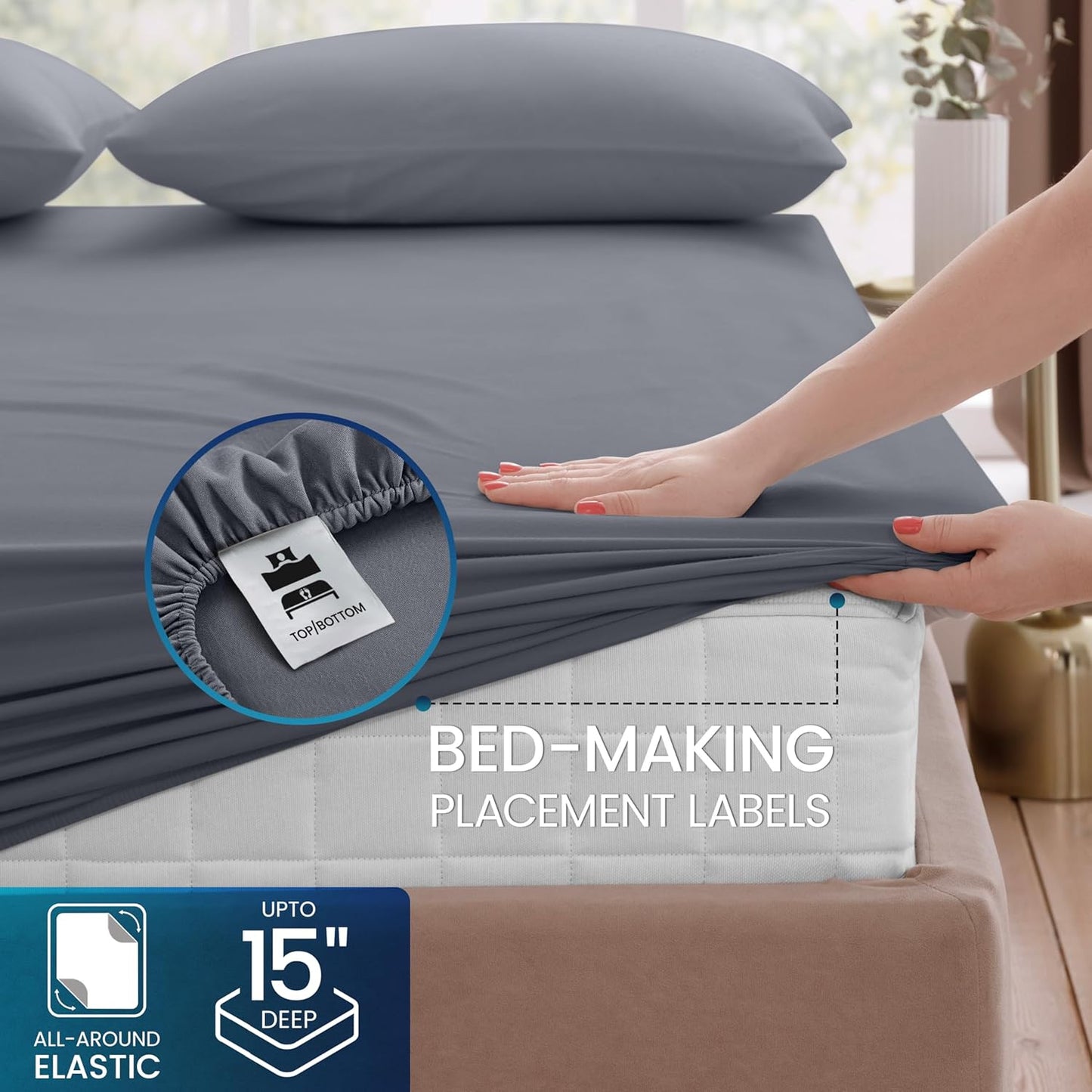 Queen Sheet Set  – Ultra Soft Bed Sheets for Queen Size Bed Set – Deep Pocket, Wrinkle