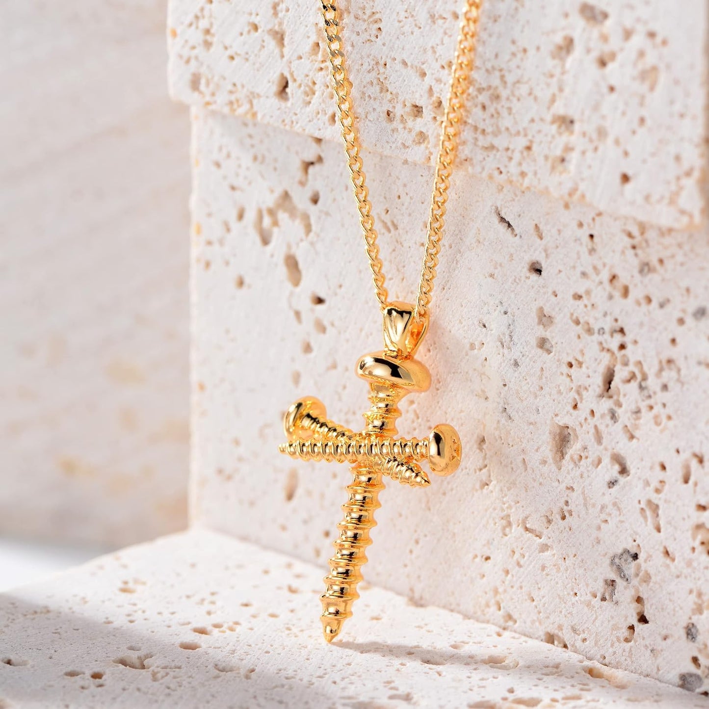 Cross Necklace 14K Plated Dainty Chain, Minimalist Faith Pendant Religious Prayer Jewelry Gift