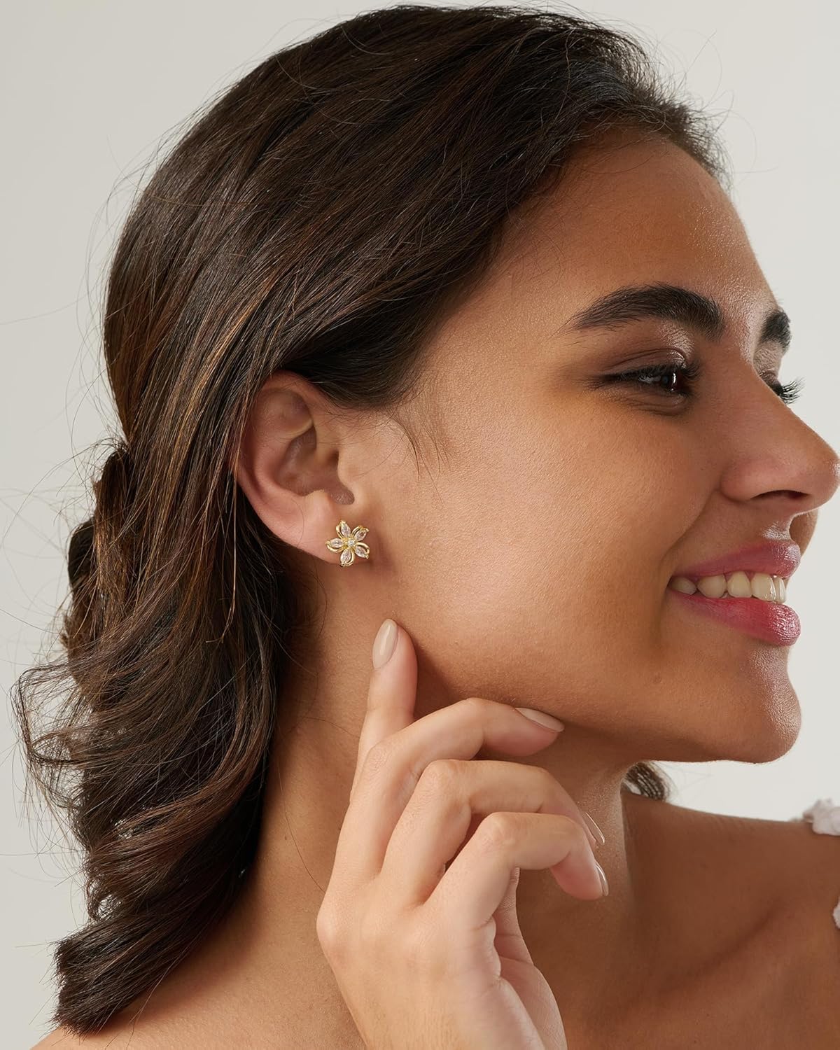 Cubic Zirconia Earrings - 14K Gold Plated Cubic Zirconia CZ Wedding Earrings for Women Bridal Bridesmaid