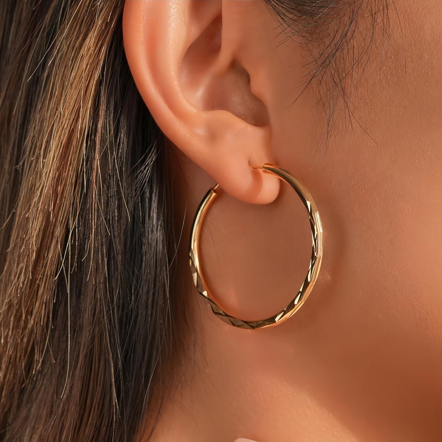 Vuskdtei18K Gold Plated Flower Dangle Earrings for Women, Hypoallergenic Cubic Zirconia Earrings, Elegant Chandelier Drop Earrings