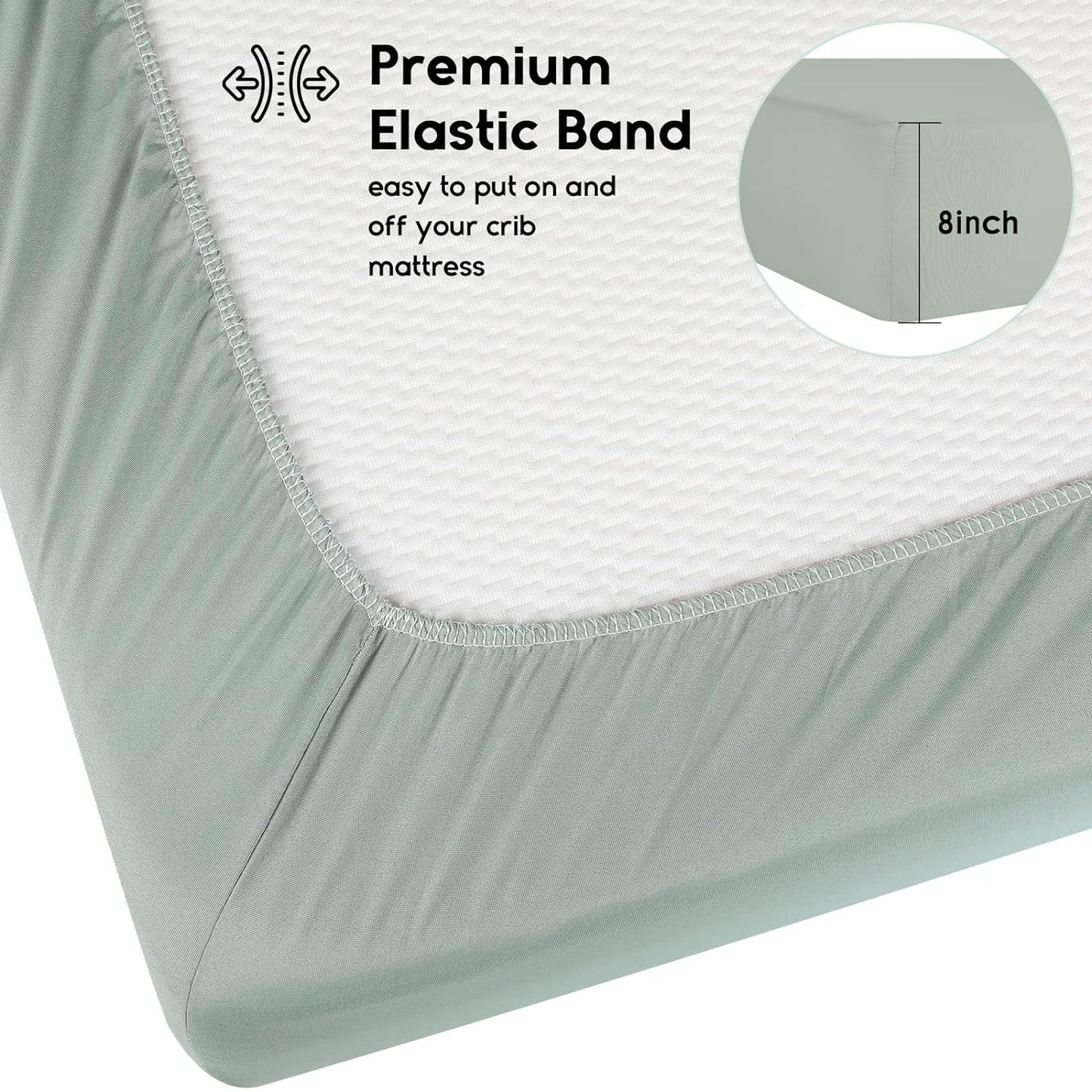 Crib Sheets for Boys Girls, Fitted Crib Sheet 2 Pack for Standard Crib and  Mattress