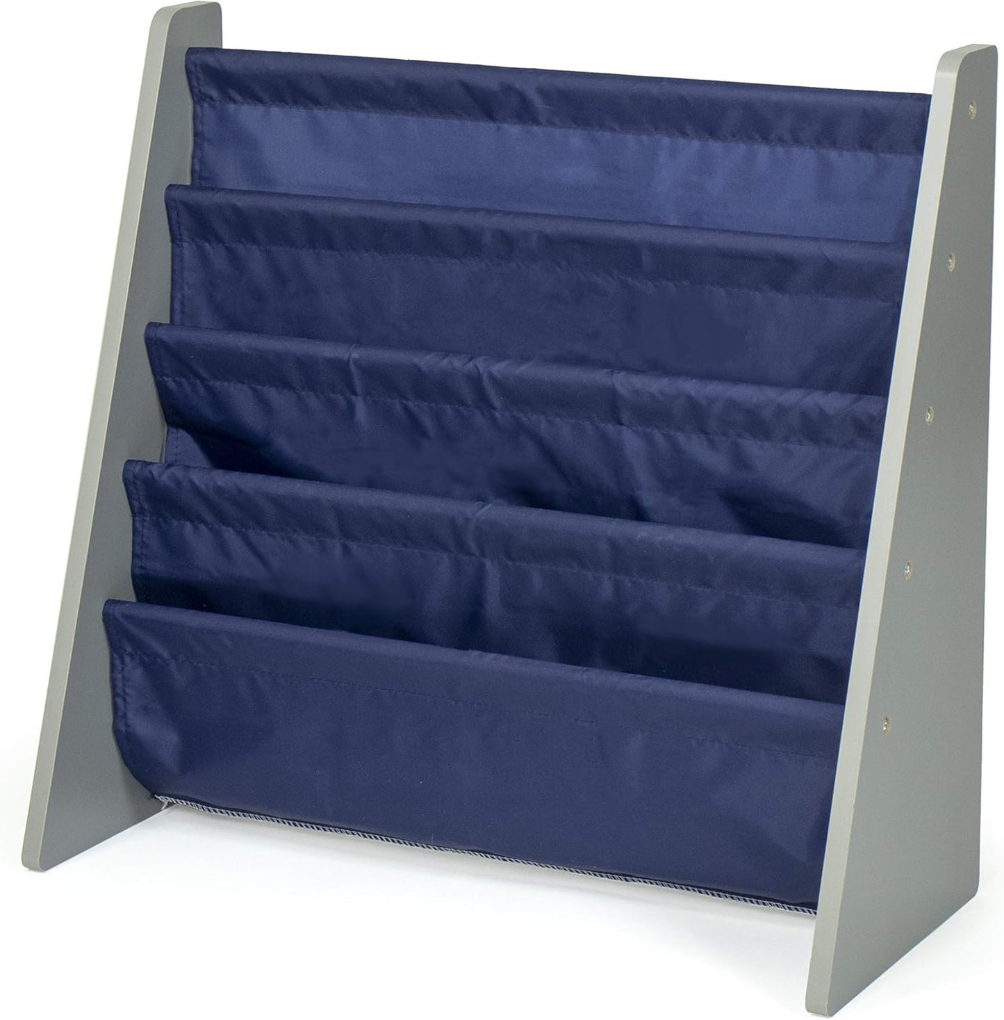 4-Tier  Bookshelf,  Wood/White - Premium Book Shelf   Rooms with Four Deep Pockets