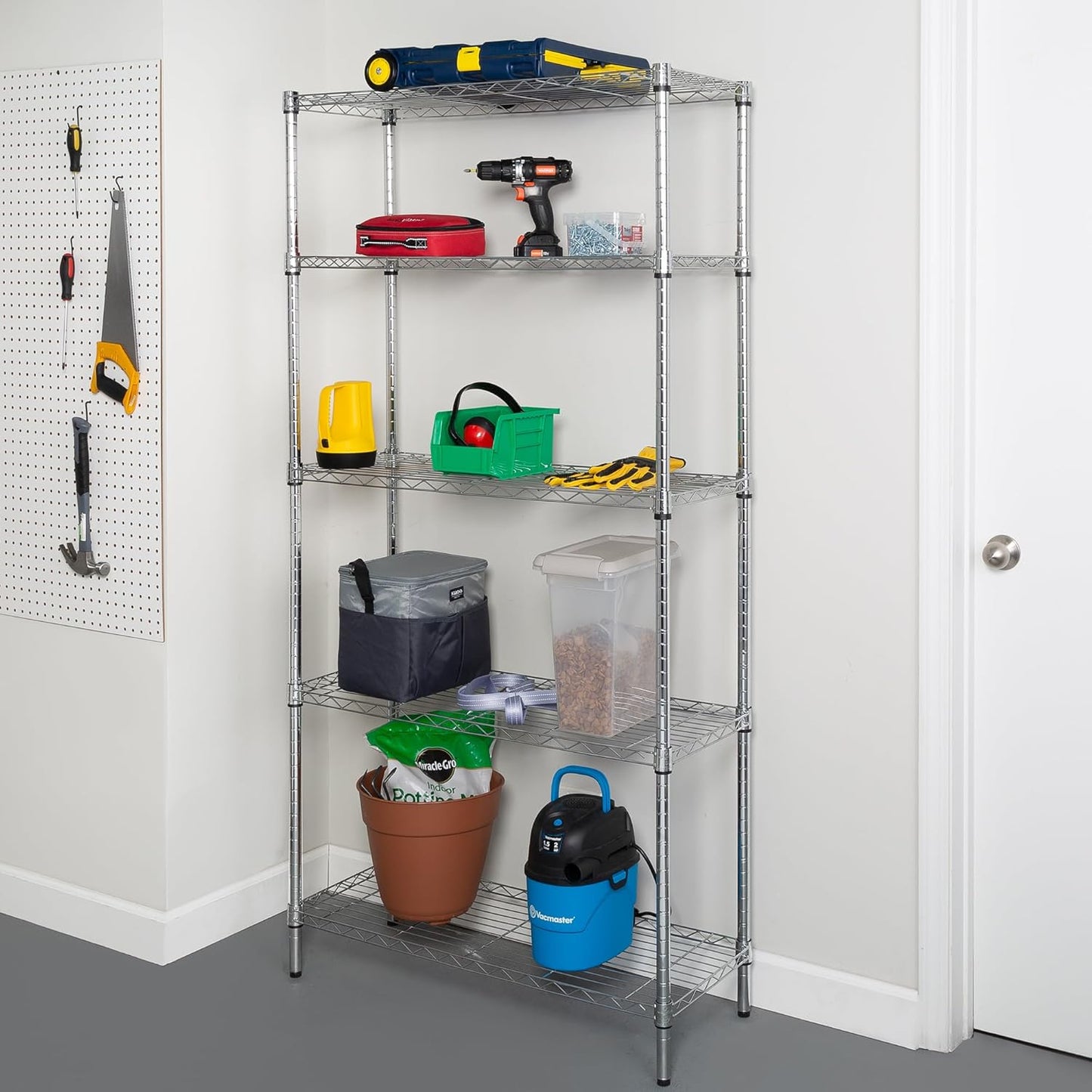 5-Tier Heavy Duty Adjustable Shelves, Metal Storage Rack Shelf Capacity, , 14" W x 36" L x 72" H