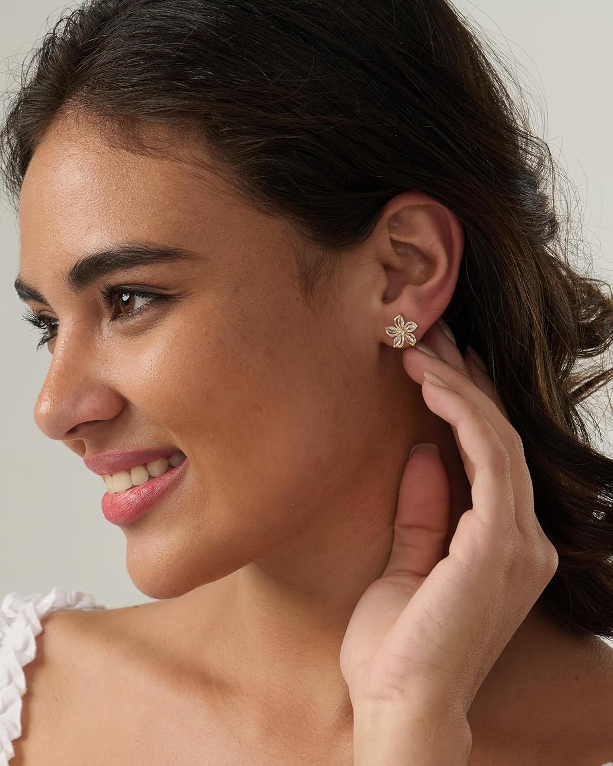 Cubic Zirconia Earrings - 14K Gold Plated Cubic Zirconia CZ Wedding Earrings for Women Bridal Bridesmaid