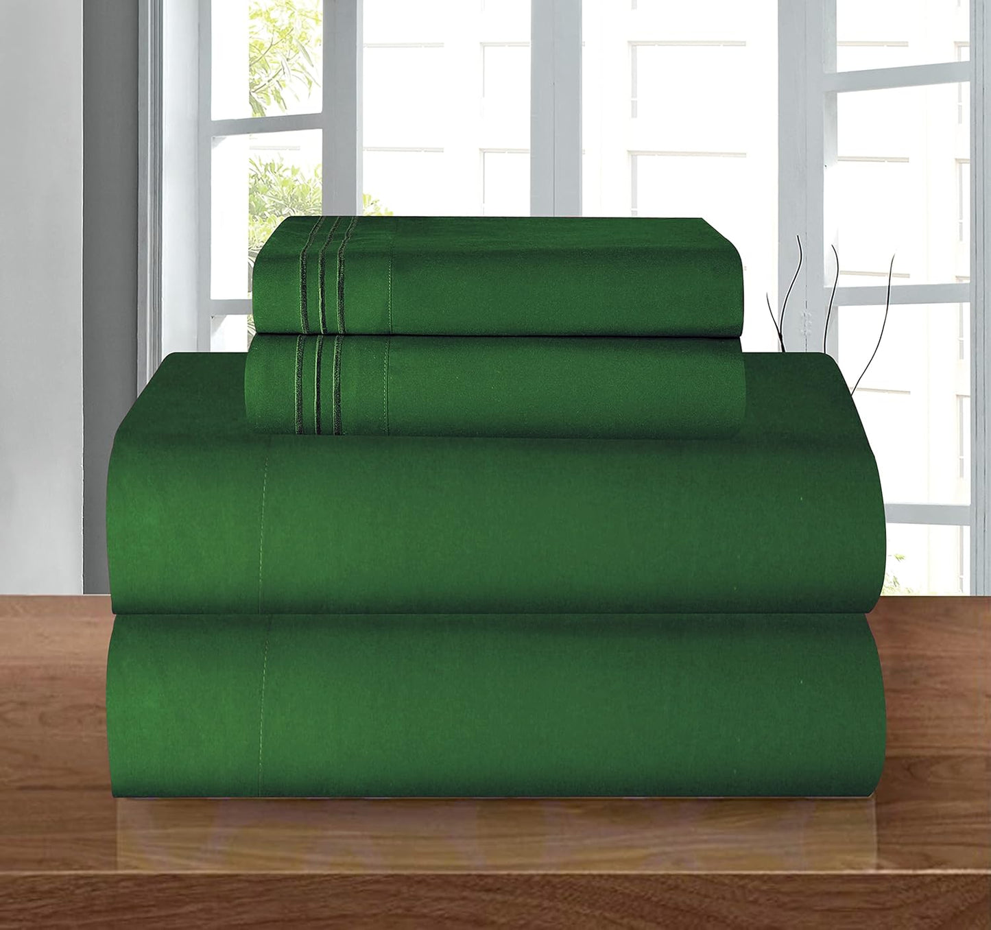 Resistant Coziest Bedding Set, All Around Elastic Fitted Sheet, Deep Pocket up to 16inch, Queen