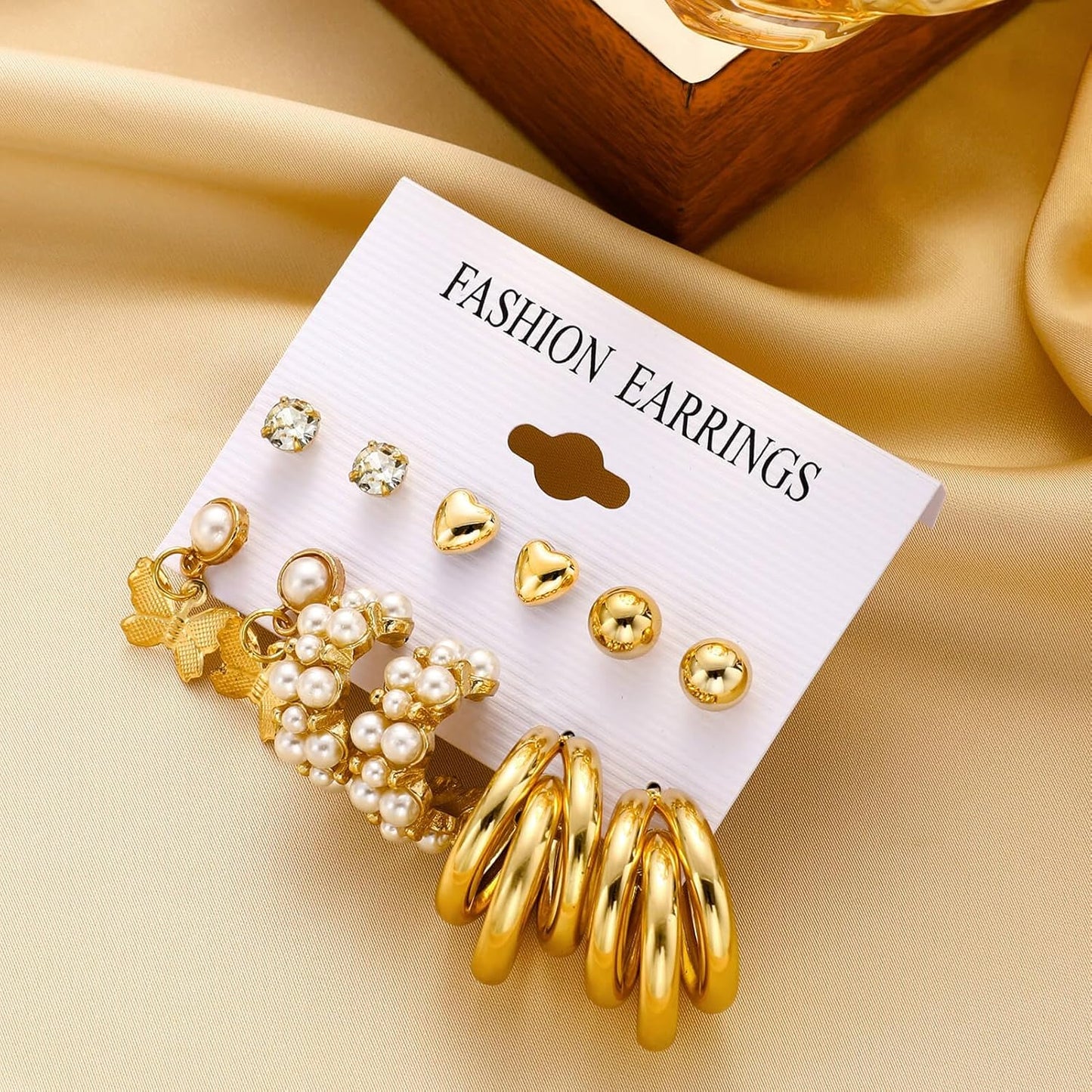 Gold Hoop Earrings Set for Women, 12 Pairs Large/Big Thin Thick Gold Hoops Earrings Loop Pack for Jewelry Gift 40mm/50mm