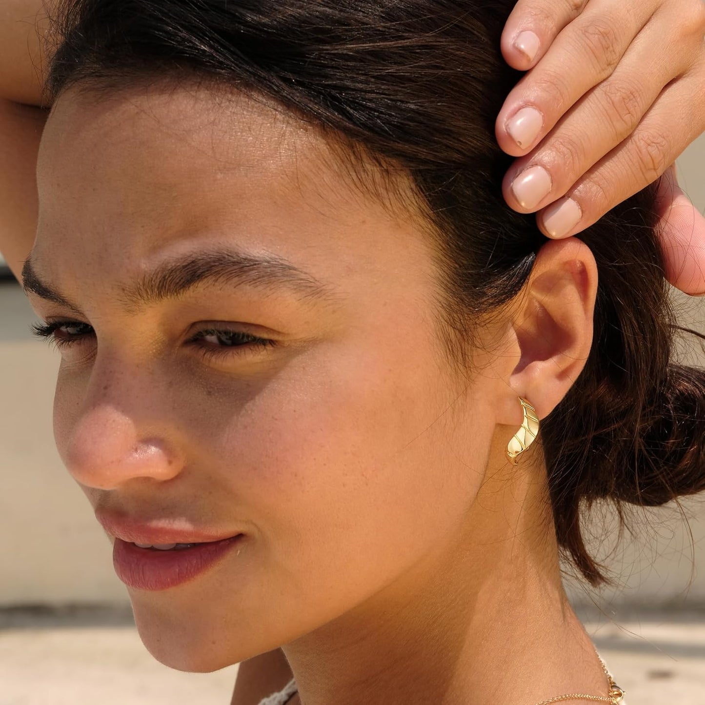 Cubic Zirconia Huggie Earrings 14k Gold Plated Tiny Earrings Small Huggie Hoop Earrings Simple Lightweight Hoops Gift for Women