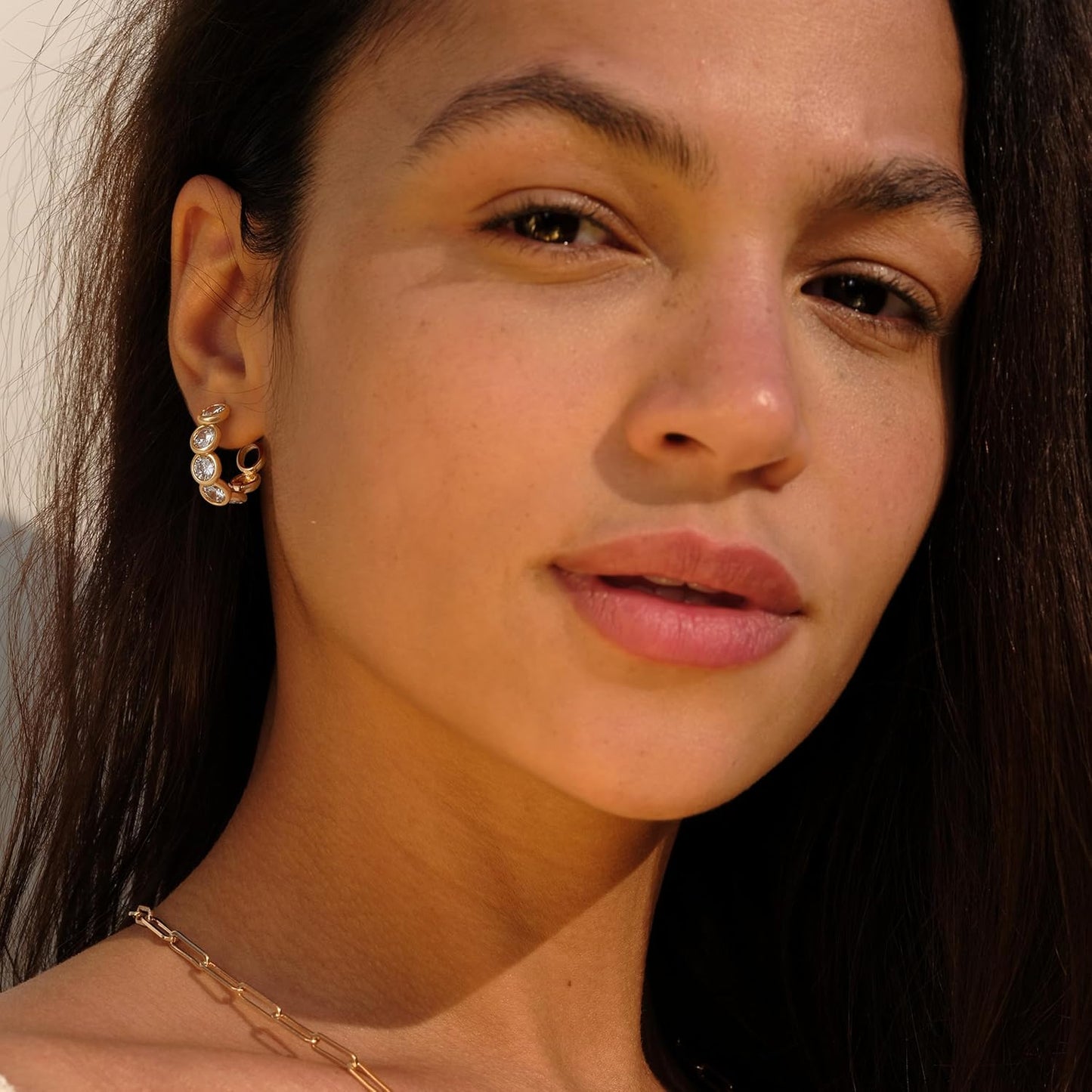 Cubic Zirconia Huggie Earrings 14k Gold Plated Tiny Earrings Small Huggie Hoop Earrings Simple Lightweight Hoops Gift for Women