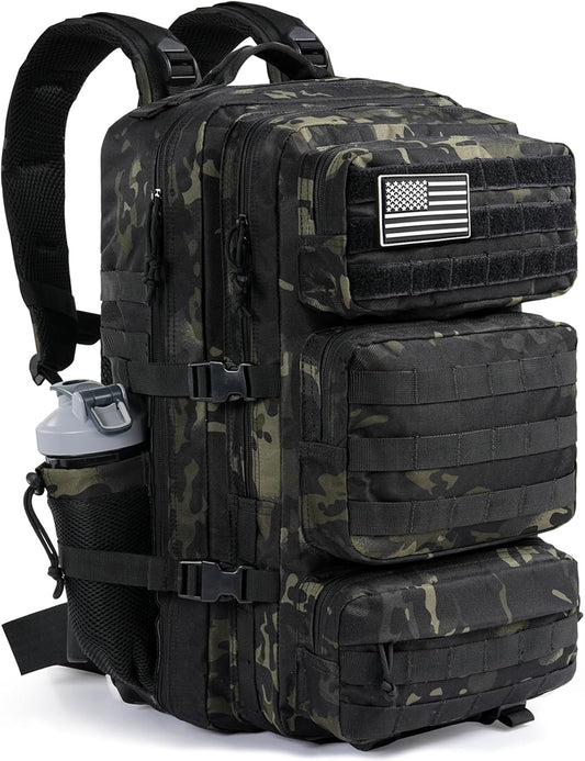 Military Tactical Backpack 50L  Molle Army Bug Out Bag Water Resistant and Heavy Duty Hiking