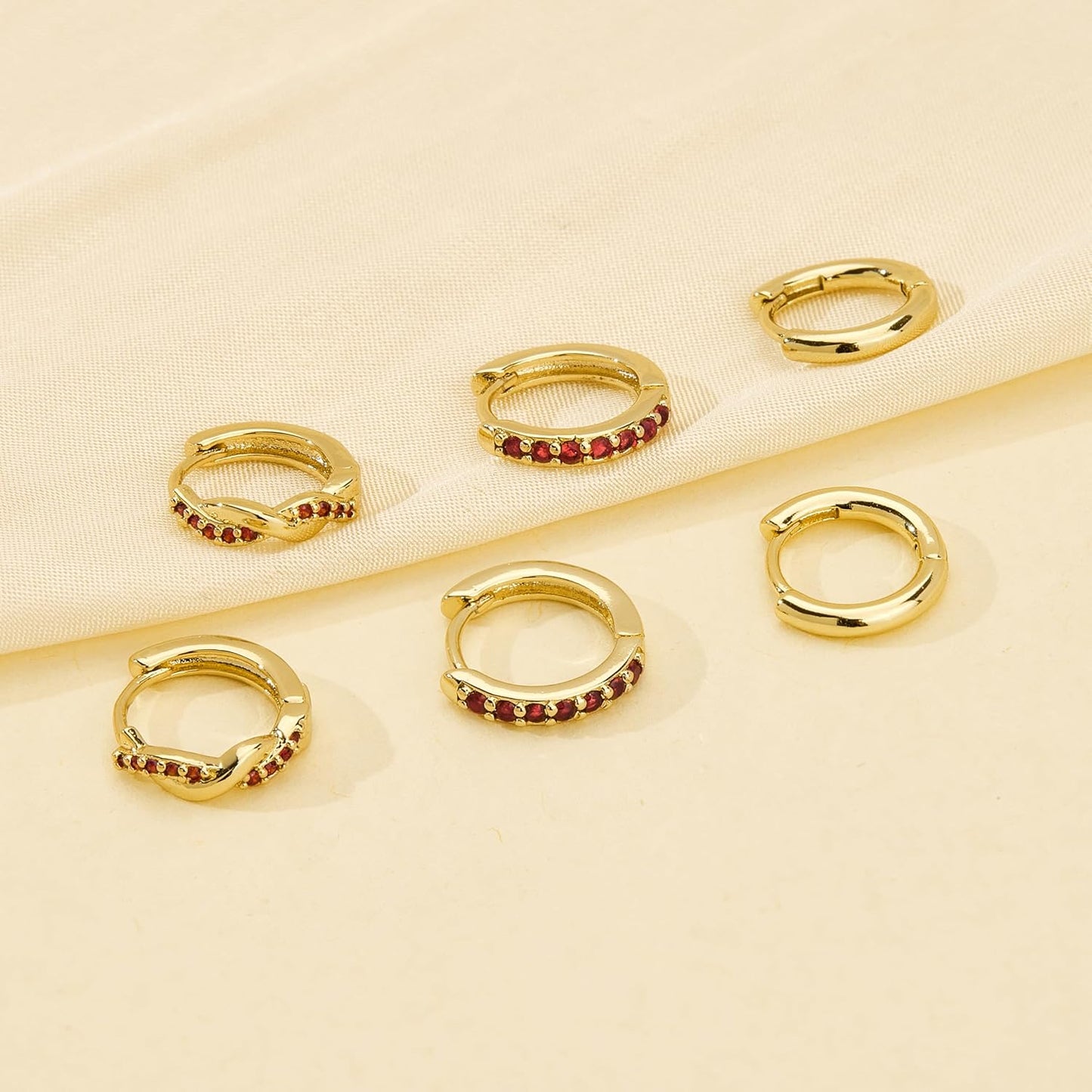 Inerney Gold Huggie Hoop Earrings Set for Women, Dainty Small Sterling Silver Earring Stacks Hypoallergenic Jewelry for Multiple Piercings
