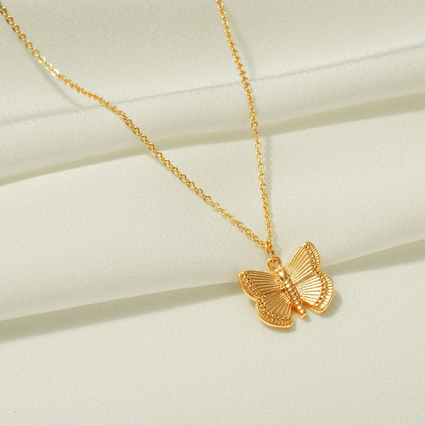 14K Gold Butterfly Necklace - Dainty Animal Pendant Chain for Women, Everyday Luxury Jewelry