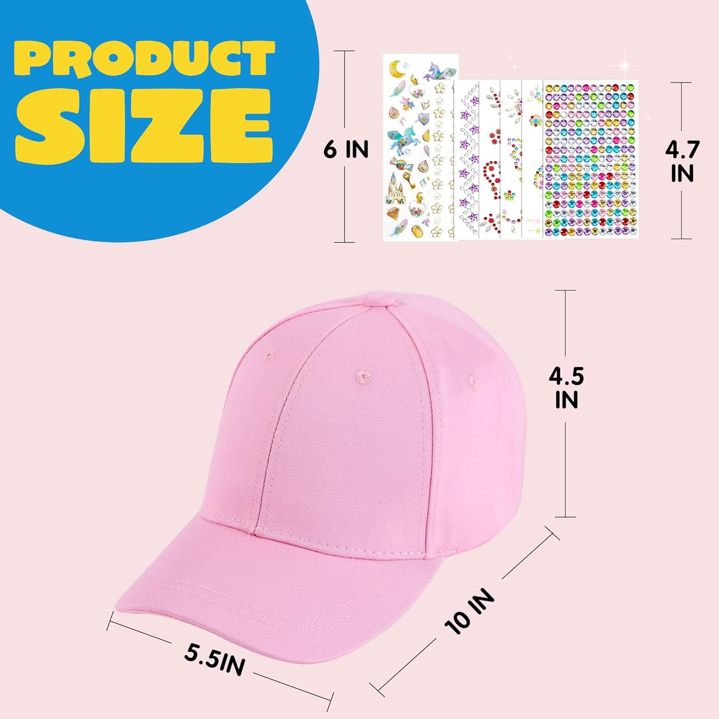 Kits Decorate Your Own Baseball Cap with 7 Sheets Gems  Fun Creative DIY Toys for Girls