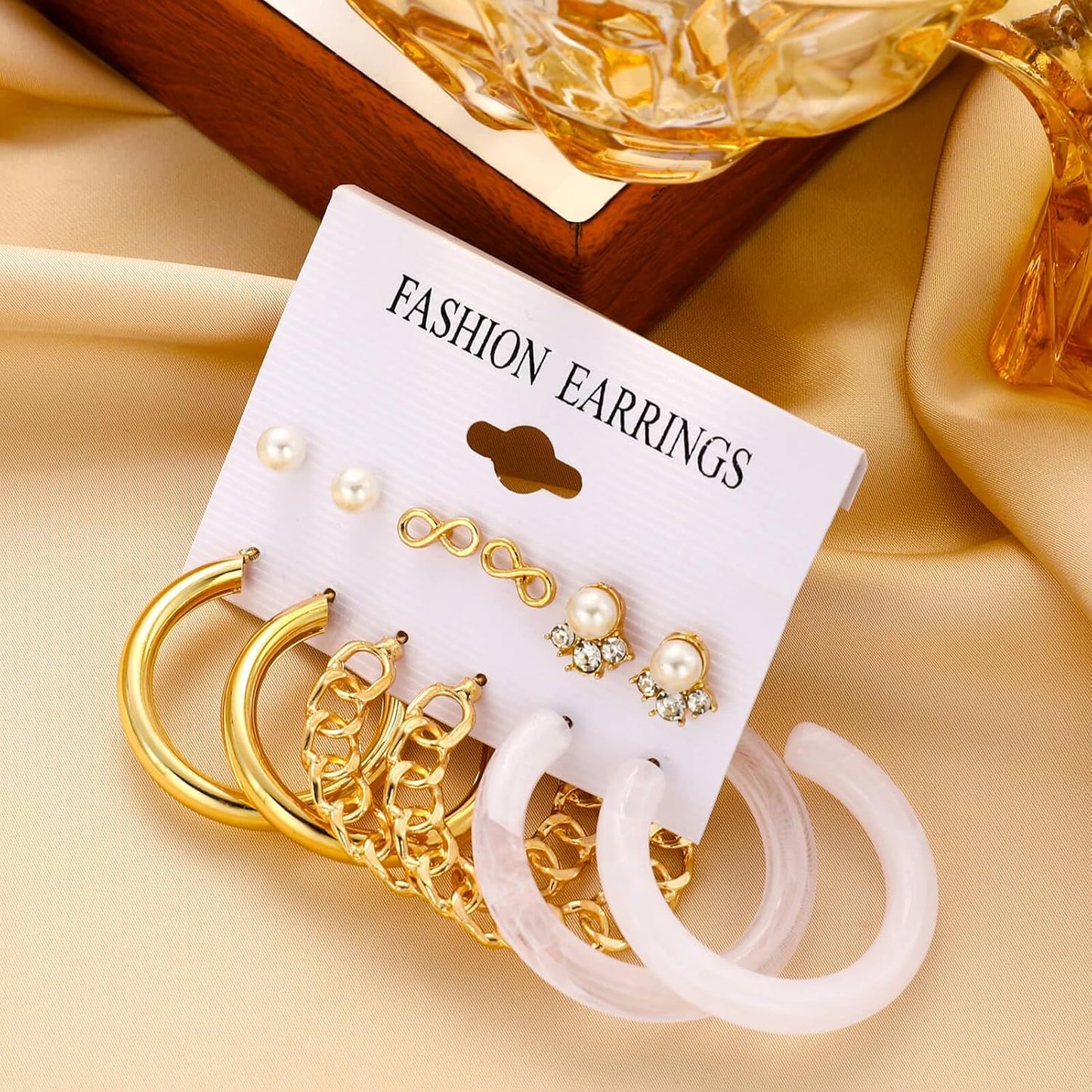 Gold Hoop Earrings Set for Women, 12 Pairs Large/Big Thin Thick Gold Hoops Earrings Loop Pack for Jewelry Gift 40mm/50mm